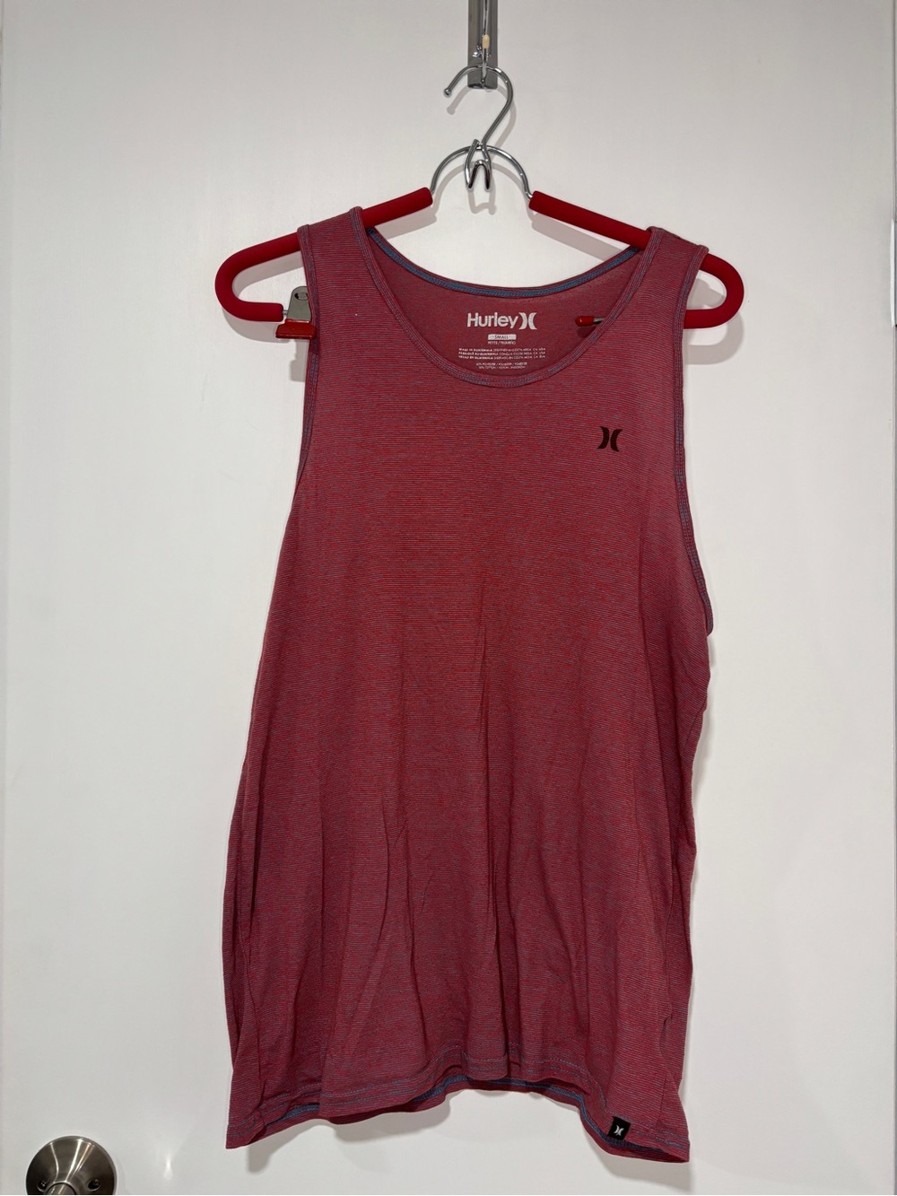 Hurley Red Heather Striped Tank Top
